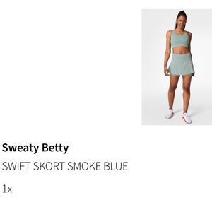 Sweaty Betty swift skort in smoke blue size XL worn once!